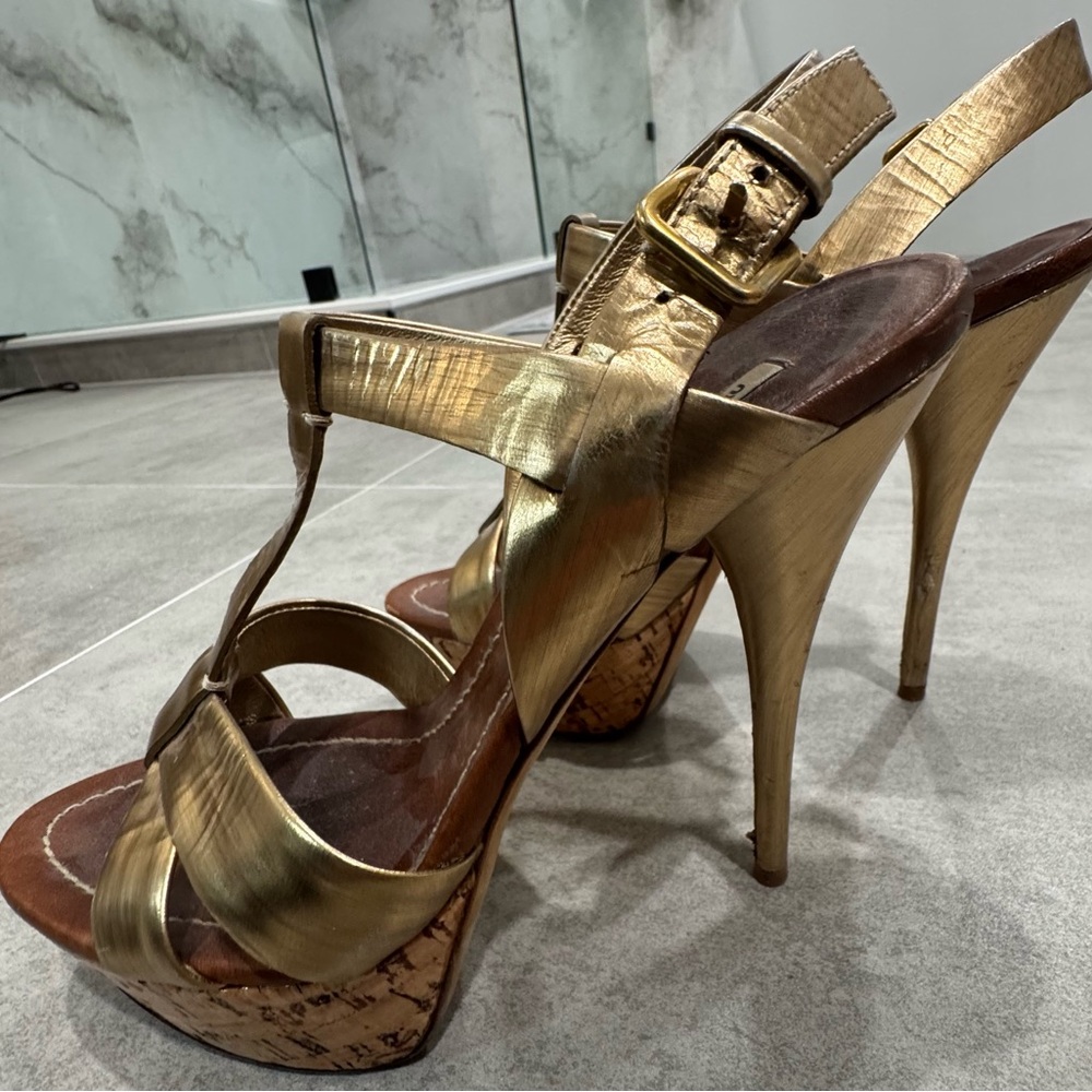 Miu Miu Bronze Strappy Sandals - Picture 4 of 6